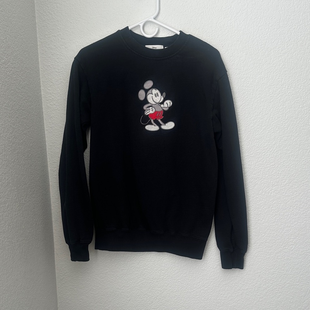 Disney Black Crewneck Sweater with Mickey Mouse